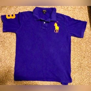 Blue polo shirt